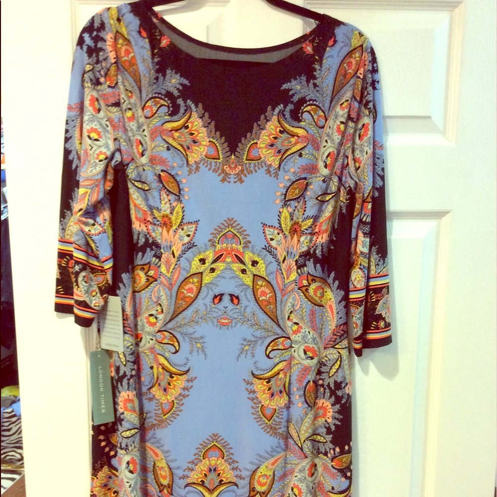 NWT! London Times Print Shift dress-Size 16